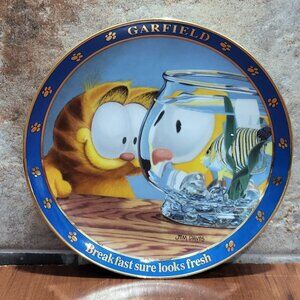 Danbury Mint Decorative Plate A Day With Garfield Breakfast Sure Looks Fresh 197